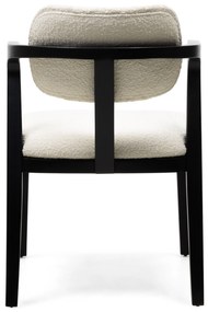 Designová jídelní židle Apulia z masivu boucle krémová