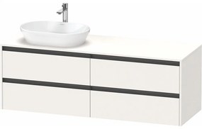 DURAVIT Ketho 2 závesná skrinka pod umývadlo na dosku (umývadlo vľavo), 4 zásuvky, 1600 x 550 x 568 mm, biela super matná, K24899L84840000