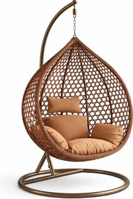 Závěsné houpací křeslo Houseland Imogen hnědé XL