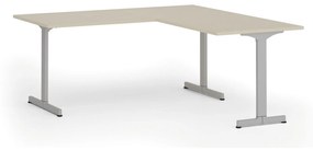 Kancelársky stôl PRIMO BETA L, 1800 x 1800 mm, sivá podnož, breza