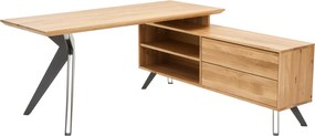 XXXLutz ROHOVÝ PÍSACÍ STÔL, farba duba, 160/160/75 cm Linea Natura - Kancelárske stoly - 001416002202