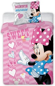 Detské bavlnené obliečky Nook Minnie Mouse 100x135 cm + 40x60 cm ružové