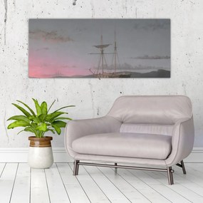 Obraz - Fitz Henry Lane, Lumber Schooners at Evening on Penobscot Bay, reprodukcia (120x50 cm)