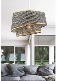 Závesný luster na lanku BARETTE 1xE27/60W/230V sivá/zlatá