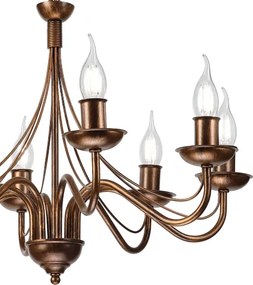 Luster na retiazke ANTON 8xE14/60W/230V bronzový