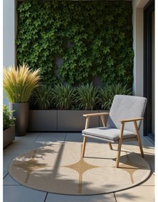 Okrúhly vnútorný a vonkajší koberec v béžovej a slonovinovej farbe ø 160 cm Duet Bowen – NORTHRUGS