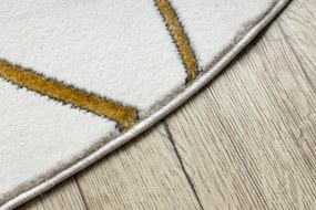 Dywany Łuszczów, Kusový koberec Emerald geometric 1012 cream and gold kruh, 160x160 (priemer) kruh, biela, obývacia izba