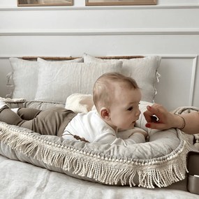 Hniezdo pre bábätko Boho prírodné 83x54cm