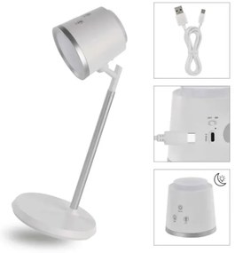 LED Stmievateľná nabíjacia stolná lampa 4v1 LED/6W/3,7V 3000K/4000K/6500K biela