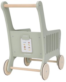 Nákupný vozík s doplnkami drevený