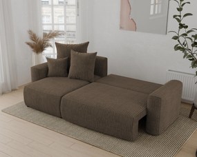 Rohová sedačka Denia (L) (tmavohnedá). Akcia -20%. Vlastná spoľahlivá doprava až k Vám domov. 1133111