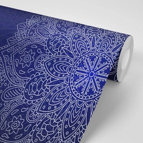 Samolepiaca tapeta tmavo-modrá Mandala - 150x100