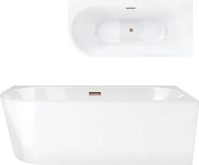 Rohová vaňa Corsan Intero 150 x 74 Montáž pravá Zátka klik-klak Medená