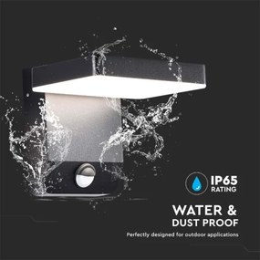 LED Vonkajšie nástenné svietidlo so senzorom LED/17W/230V 3000K čierna