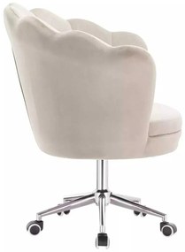 LuxuryForm DESIGN Kreslo FREY VELUR na striebornej podstave s kolieskami - latte
