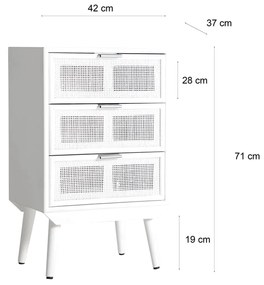 Nočný stolík drinidi 71 x 37 cm biely MUZZA