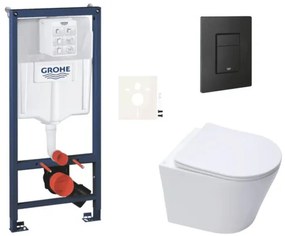 Závesný wc set do ľahkých stien / predstenová montáž SAT Infinitio SIKOGRSIN10EKF0