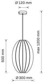 Luster na lanku KAREI 1xE27/20W/230V pr. 30 cm čierna