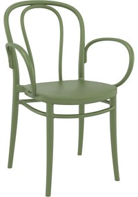 VICTOR XL záhradná stolička s podrúčkami olive green