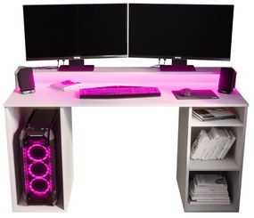 Herný PC stolík Garrick 1 (biely) (s LED RGB osvetlením). Vlastná spoľahlivá doprava až k Vám domov. 1064133