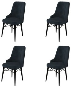 Sada jedálenských stoličiek Pare Anthracite andBlack, 4 ks