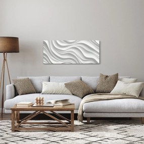 Obraz - 3D biele vlny (120x50 cm)