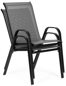 MultiGarden Sada záhradných stoličiek na balkón, terasu, 4 kusy - sivá MultiGarden