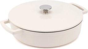 Elmich Smaltovaný liatinový nízky hrniec Ember 28 cm krémovobiely