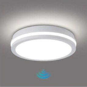 Brilagi - LED vonkajšie svietidlo so senzorom BENE LED/24W/230V pr. 26 cm biela IP54