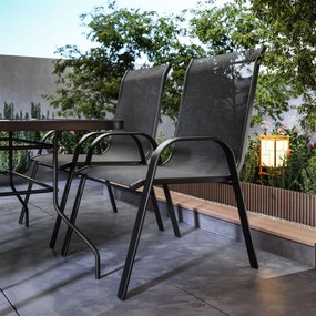 JEDÁLENSKÝ ZÁHRADNÝ SET SISTO 4 X STOLIČKA + STÔL ČIERNY