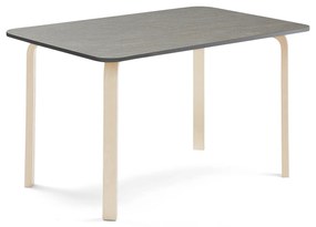 Stôl ELTON, 1400x800x710 mm, linoleum - tmavošedá, breza