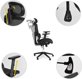 Kancelárska otočná stolička s ergonomickým nastavením výšky, čierna