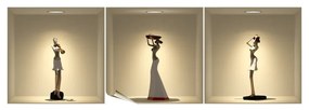 Sada 3 3D samolepiek Ambiance African Statues