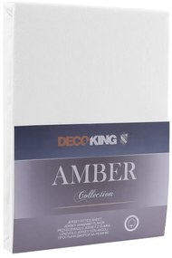 Bavlnené jersey prestieradlo s gumou DecoKing Amber biele