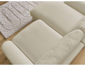 Béžová rohová pohovka z textílie buklé (ľavý roh/s leňoškou) Leonore – Bobochic Paris