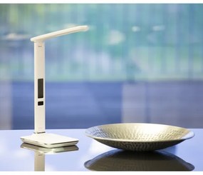 Immax 08934L - LED Stolná lampa s displejom KINGFISHER LED/9W/230V biela