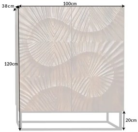 Dizajnová vysoká komoda Zorpi 120 cm – masívne mangové drevo / hnedá