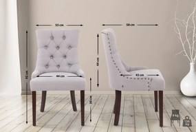 Jedálenská stolička Aberdeen - látka, drevené nohy antik tmavé - Sivá