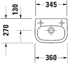 Duravit 7053600082 - Závesné umývadlo D-CODE 36x27 cm keramika/lesklá biela