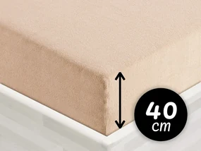 Froté napínacie prestieradlo na extra vysoký matrac FR-033 Béžové 80 x 200 - výška 40 cm
