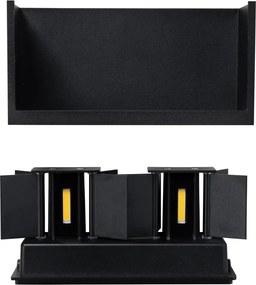 Vonkajšie nástenné svietidlo čierne vrátane LED 4-svetlá IP54 - Edwin