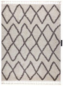 Koberec BERBER BENI krémový, strapce, Maroko Shaggy