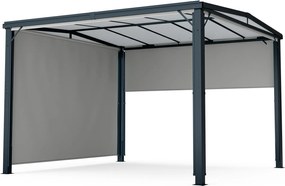 Blumfeldt Pantheon Cortina Solid Sky Pergola 3x3, odolná voči poveternostným vplyvom, s práškovým nástrekom, bočné panely