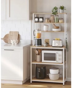 Kuchynský policový regál MARGE hnedá/biela