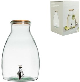 Sklenený zásobník na nápoje GUSTA s dreveným viečkom 5,5 L