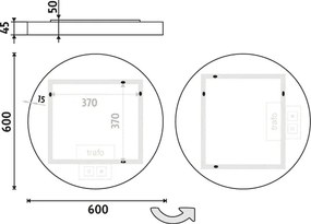 Nimco Biele LED zrkadlo pr. 600 s dvoma dotykovými senzormi - ZPB 31000RVX-05