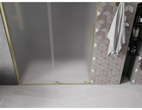 Mexen Velar, posuvné sprchové dvere do otvoru 150 cm, 8mm sklo námraza, zlatá matná, 871-150-000-31-55