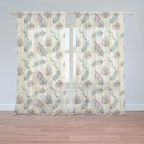 Sablio Záclony Pávie pierka: 2ks 150x250cm