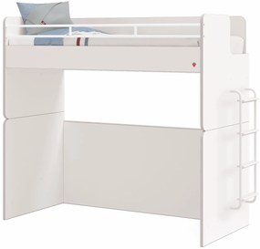 Vyvýšená posteľ s rebríkom Pure Modular - biela