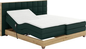 Elektrická polohovacia posteľ, boxspring, zelená/dub artisan, 180x200, TIANA